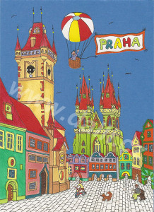 praha kreslený obrázek